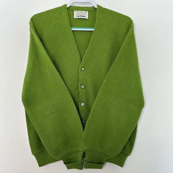 Vtg 60s Sweater Cardigan Mens M Alpaca Wool Kurt Cobain Arnold Palmer RARE Color - Picture 8 of 11